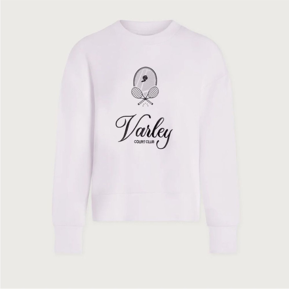 NWT Varley Women's Rasco Namesake White Forest Crew Neck Sweater - Picture 4 of 9